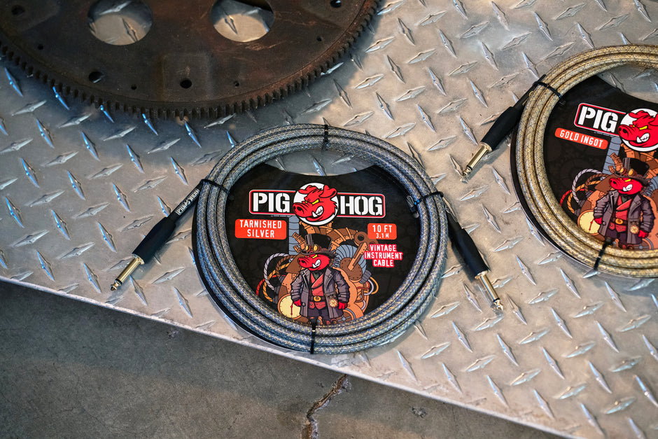 Pig Hog "Tarnished Silver" Instrument Cable, 10ft Right Angle
