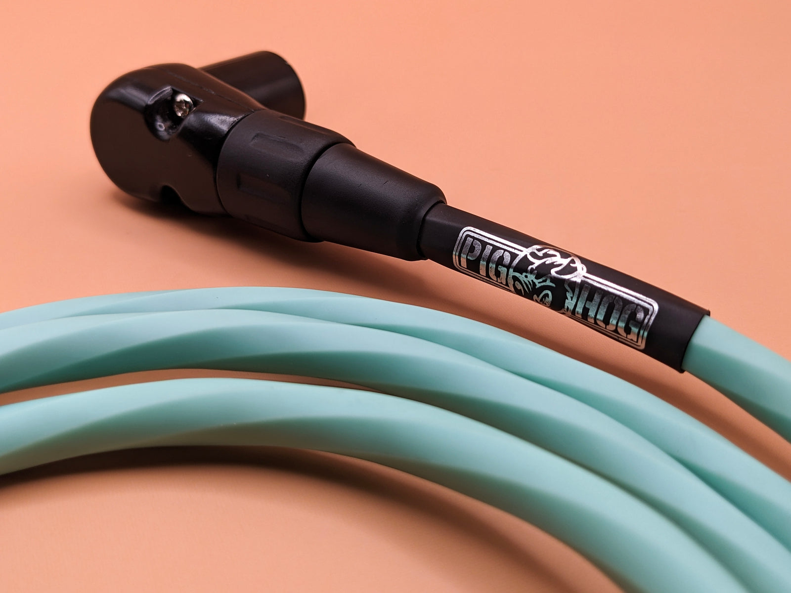 Pig Hog Hex Series Right Angle Mic Cable, 6ft - Seafoam Green