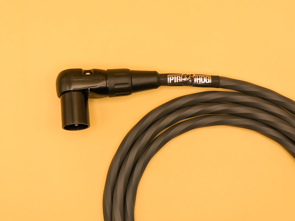 Pig Hog Hex Series Right Angle Mic Cable, 6ft - Grey
