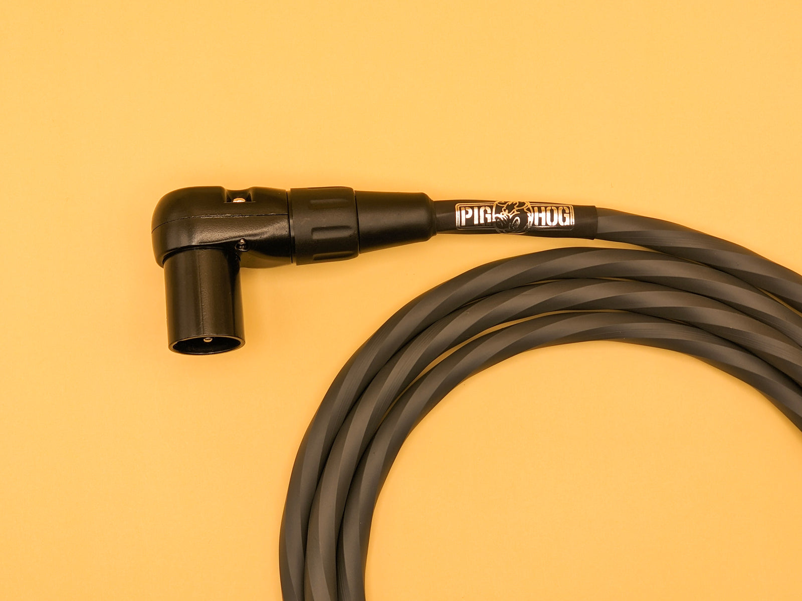 Pig Hog Hex Series Right Angle Mic Cable, 3ft - Grey