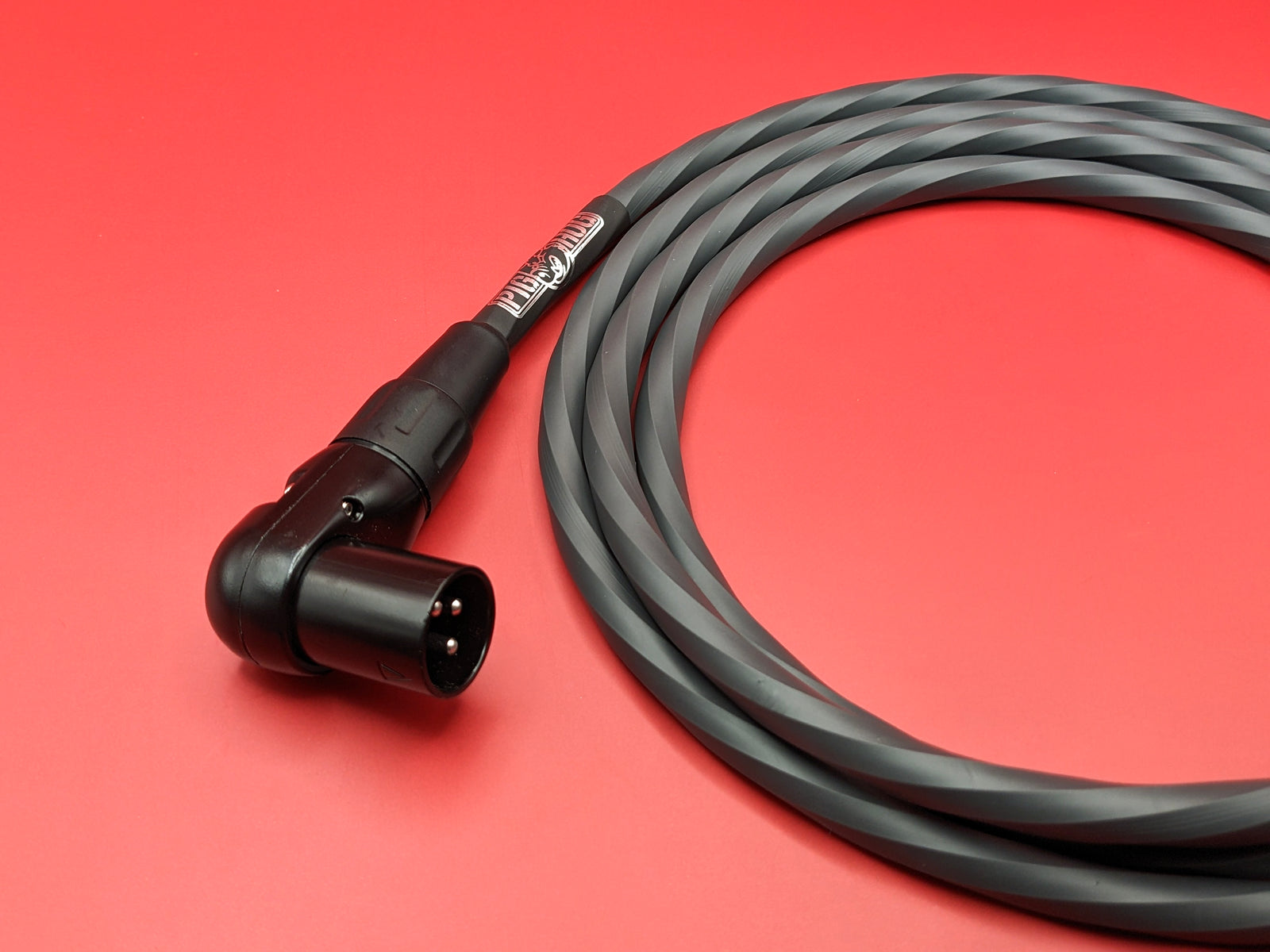 Pig Hog Hex Series Right Angle Mic Cable, 6ft - Grey