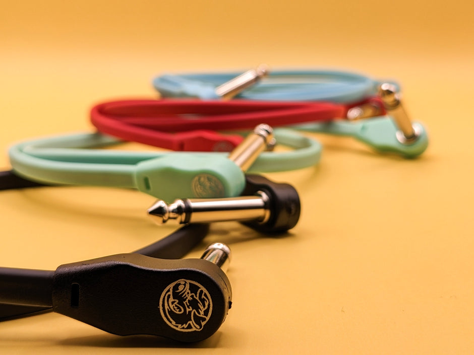 Pig Hog Lil Pigs 3ft Low Profile Patch Cables - 2 pack, Daphne Blue