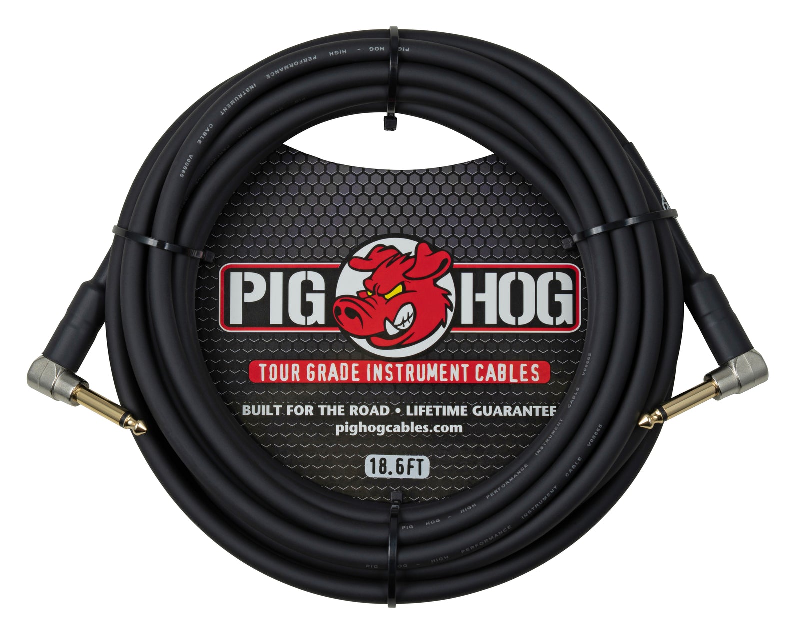 Pig Hog 18.6ft Instrument Cable, Rt Angle to Rt Angle