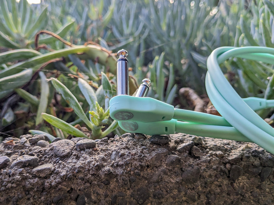 Pig Hog Lil Pigs 6in Low Profile Patch Cables - 4 pack, Seafoam Green