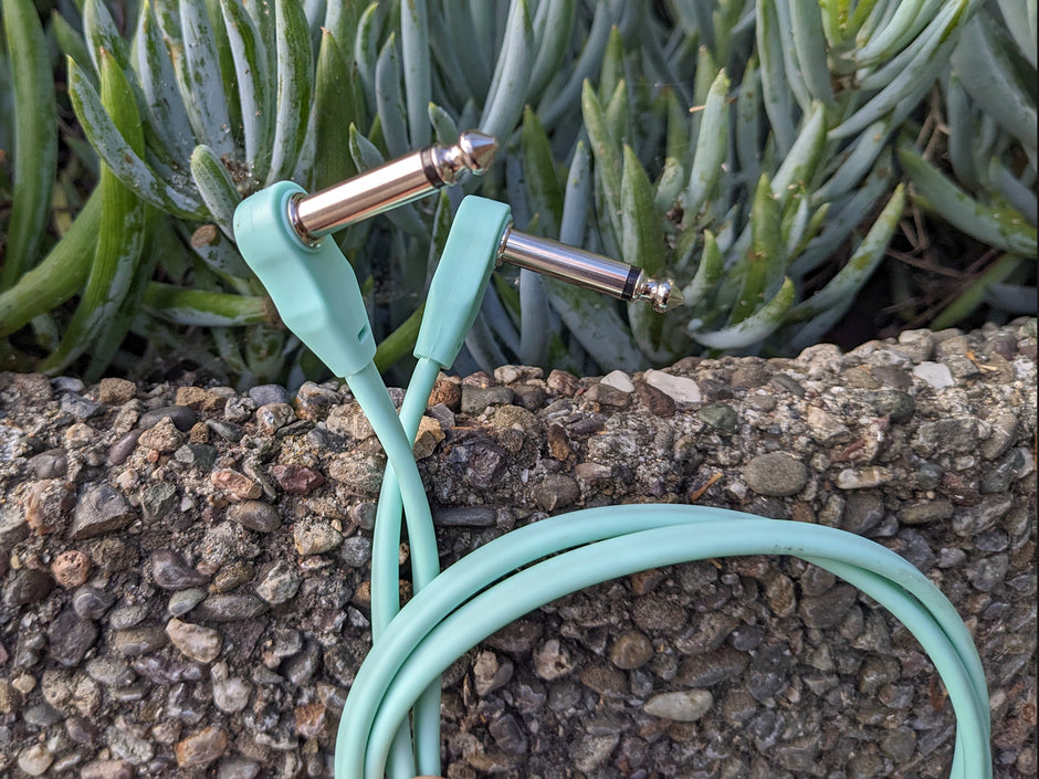 Pig Hog Lil Pigs 6in Low Profile Patch Cables - 4 pack, Seafoam Green