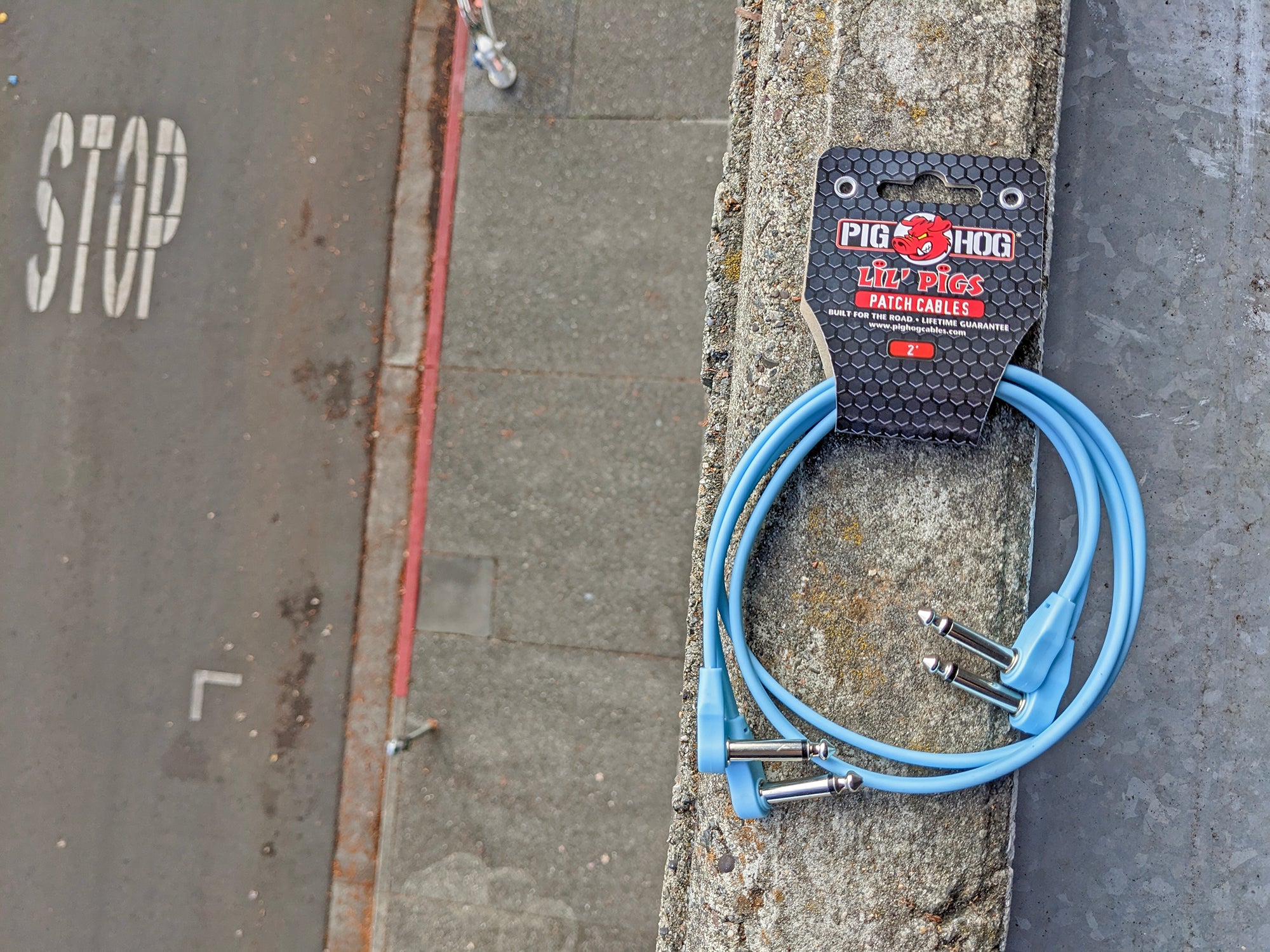 Pig Hog Lil Pigs 2ft Low Profile Patch Cables - 2 pack, Daphne Blue
