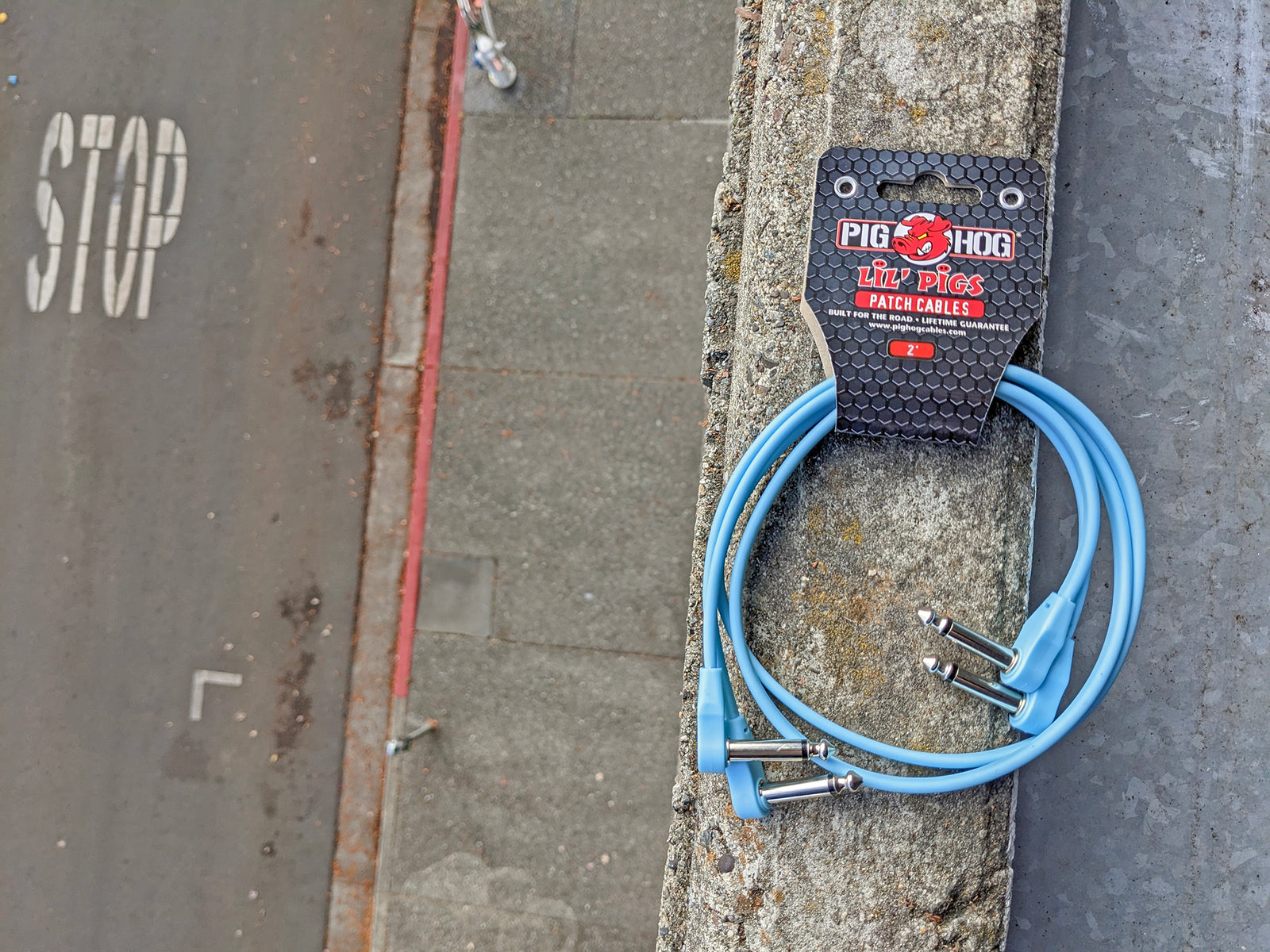 Pig Hog Lil Pigs 2ft Low Profile Patch Cables - 2 pack, Daphne Blue