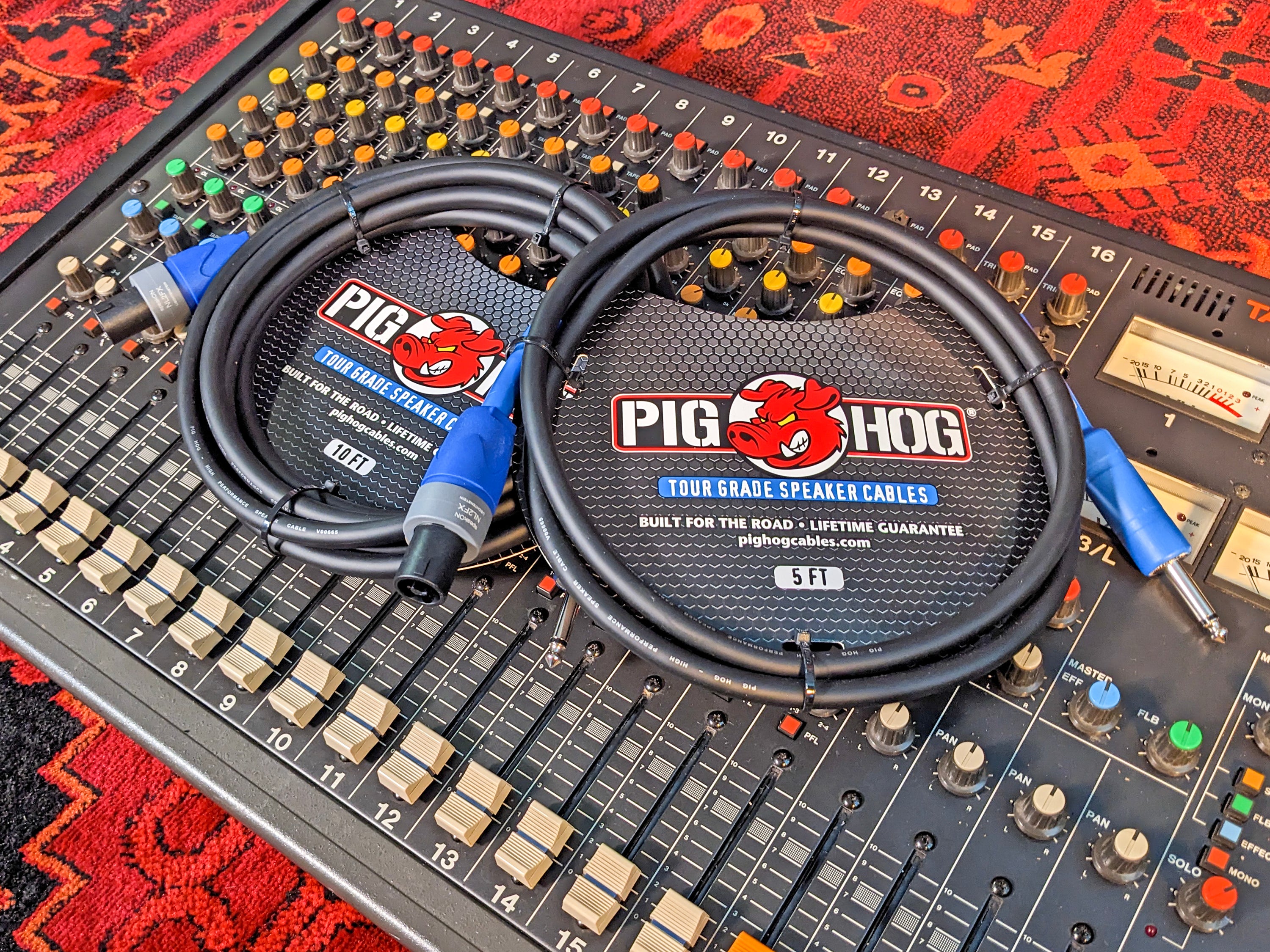 Pig Hog 10ft Speaker Cable, Speakon to 1/4”
