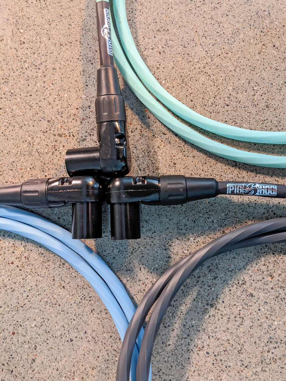 Pig Hog Hex Series Right Angle Mic Cable, 10ft - Daphne Blue