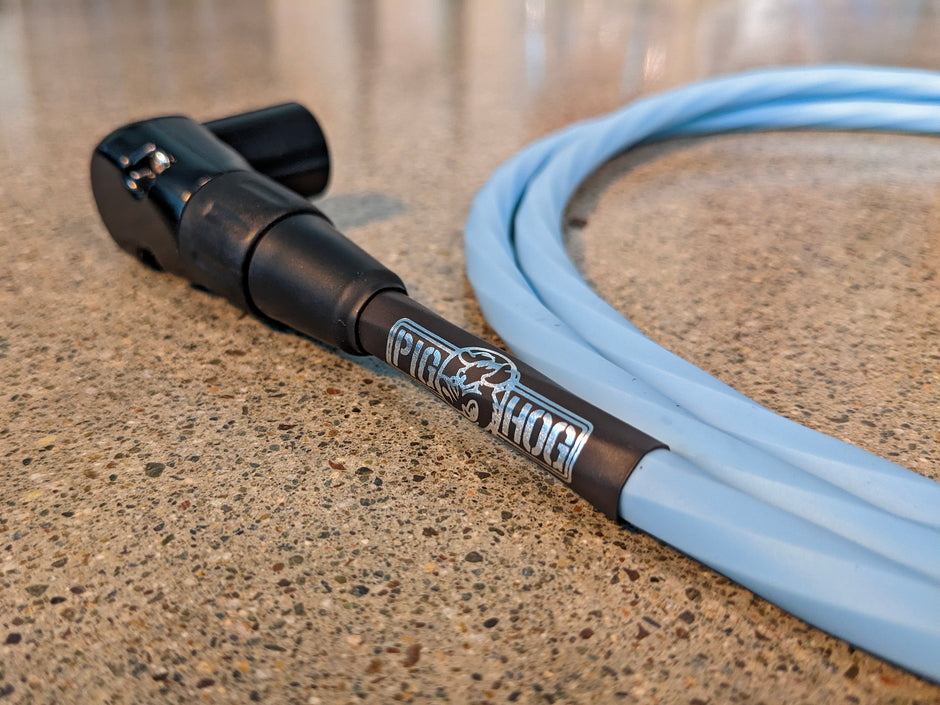Pig Hog Hex Series Right Angle Mic Cable, 10ft - Daphne Blue