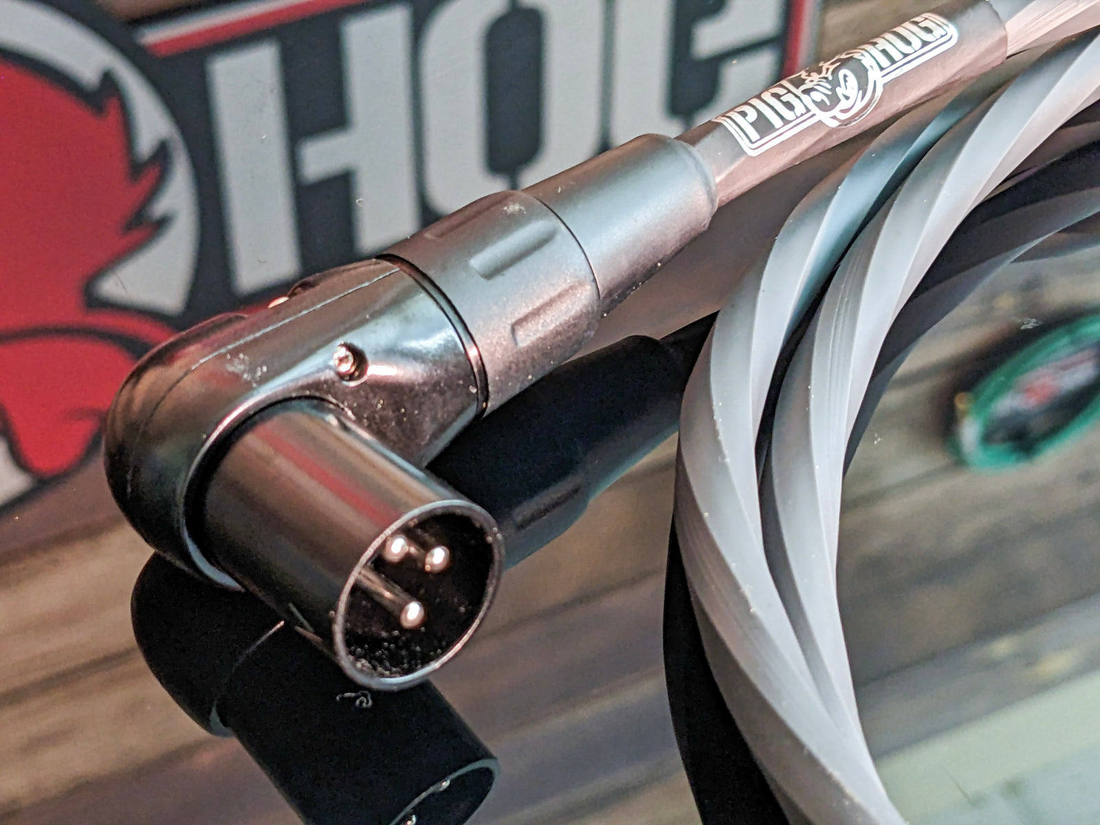 Pig Hog Hex Series Right Angle Mic Cable, 3ft - Grey