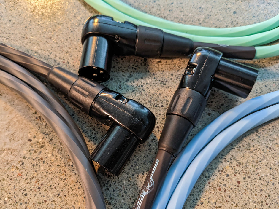 Pig Hog Hex Series Right Angle Mic Cable, 10ft - Grey