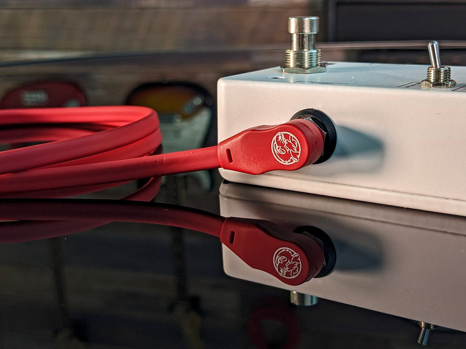 Pig Hog Lil Pigs 1ft Low Profile Patch Cables - 2 pack, Candy Apple Red