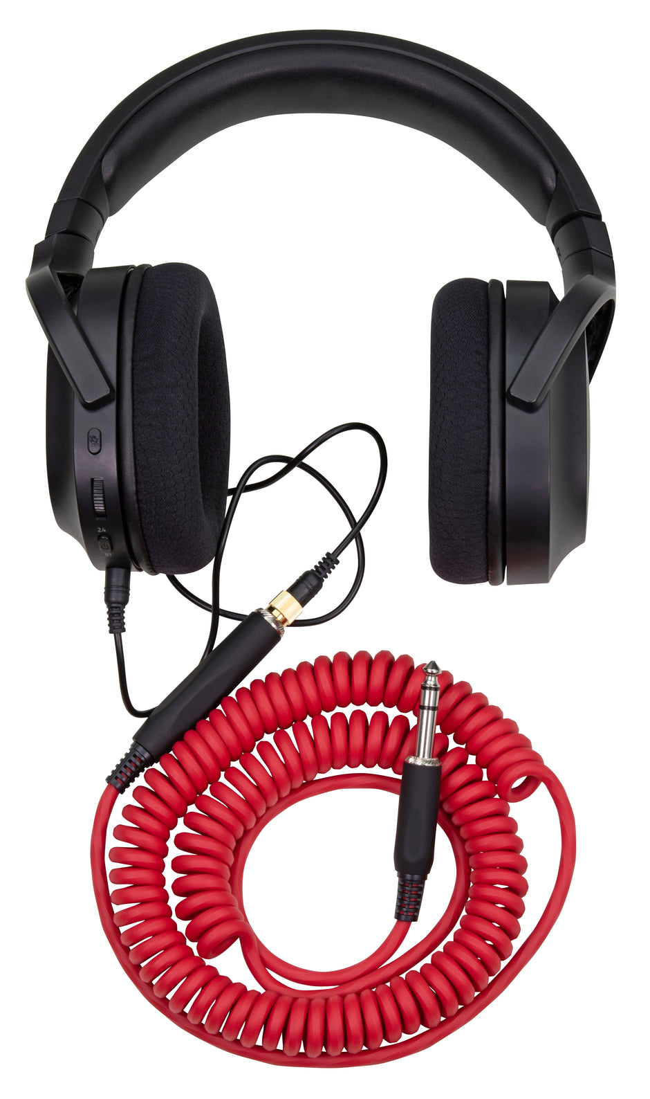 Hex Coiled Headphone Extension Cable, 1/4" - 15ft - Candy Apple Red