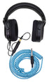 Hex Coiled Headphone Extension Cable, 1/4" - 15ft - Daphne Blue