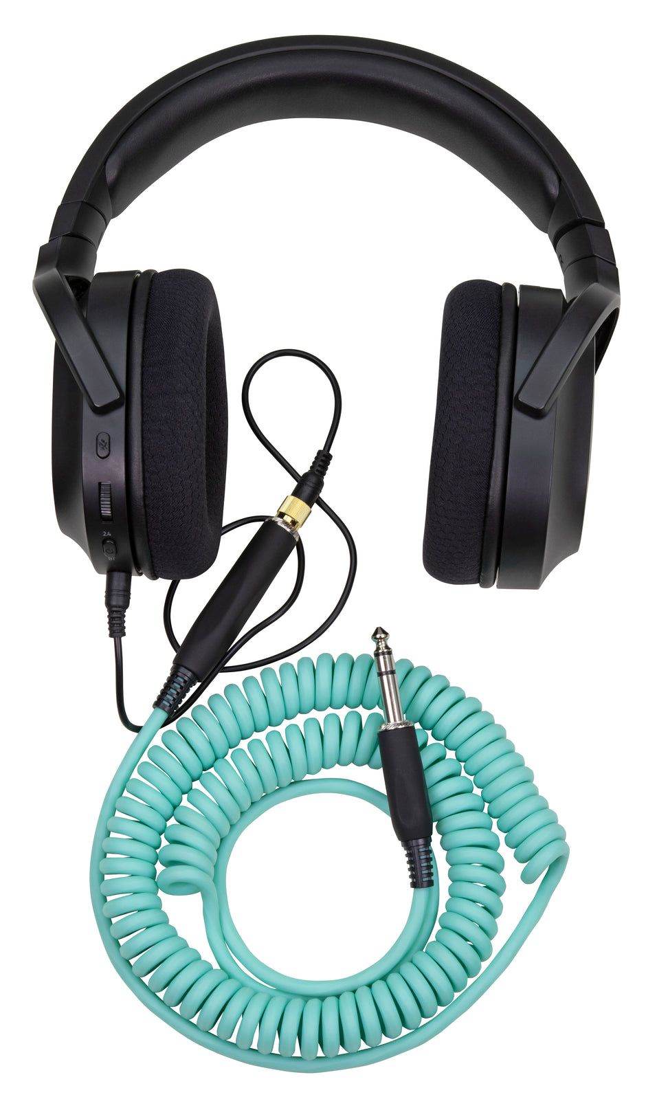 Hex Coiled Headphone Extension Cable, 1/4" - 15ft - Seafoam Green
