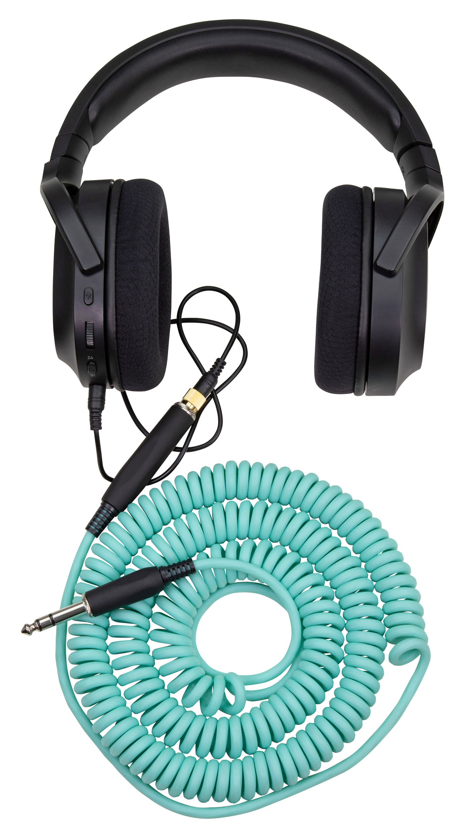 Hex Coiled Headphone Extension Cable, 1/4" - 25ft - Seafoam Green