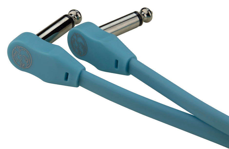 Pig Hog Lil Pigs 3ft Low Profile Patch Cables - 2 pack, Daphne Blue