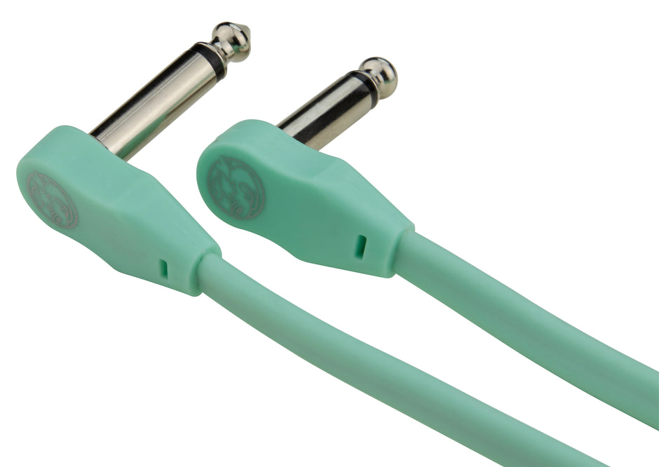 Pig Hog Lil Pigs 1ft Low Profile Patch Cables - 2 pack, Seafoam Green