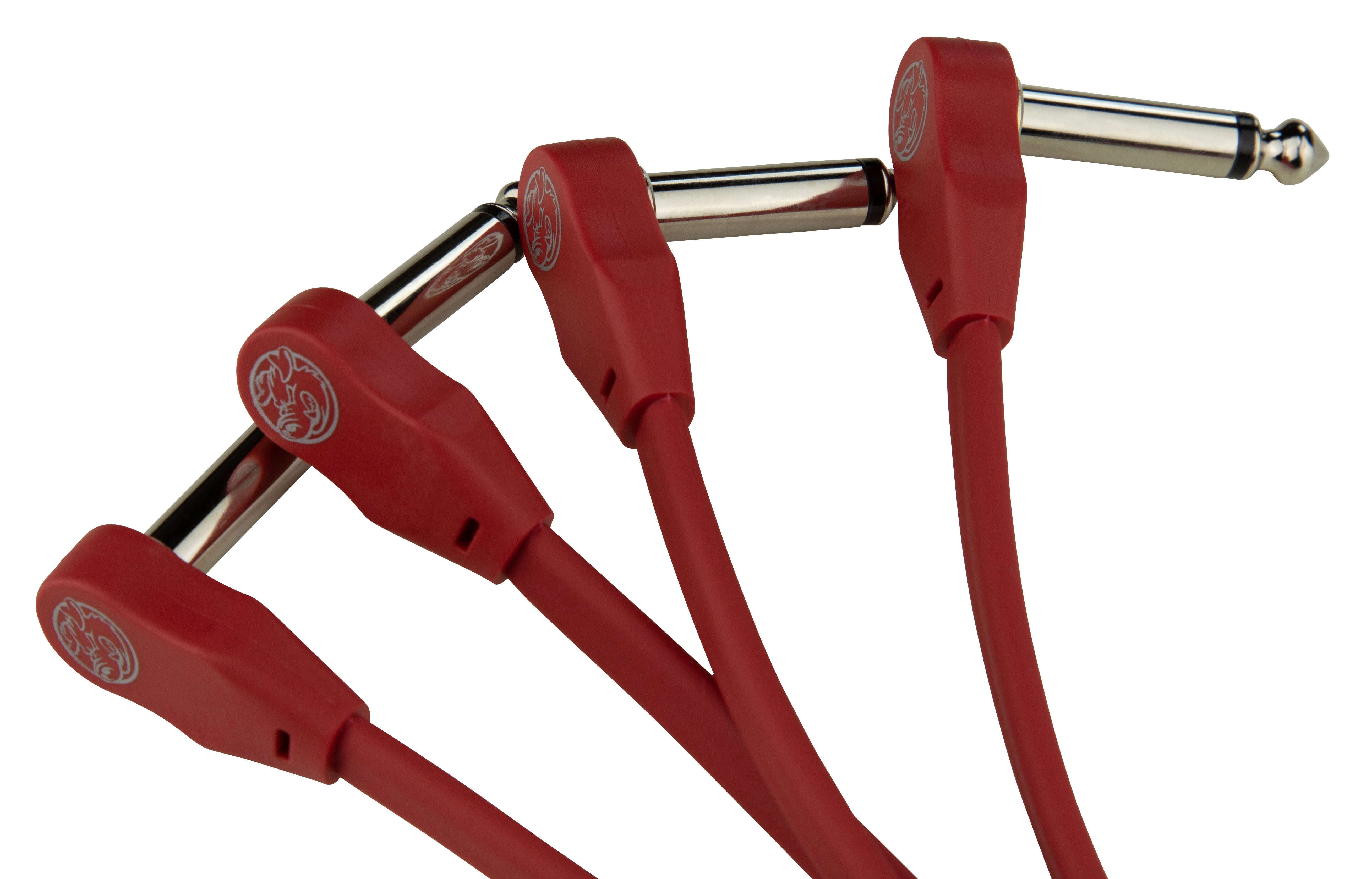 Pig Hog Lil Pigs 6in Low Profile Patch Cables - 4 pack, Candy Apple Red