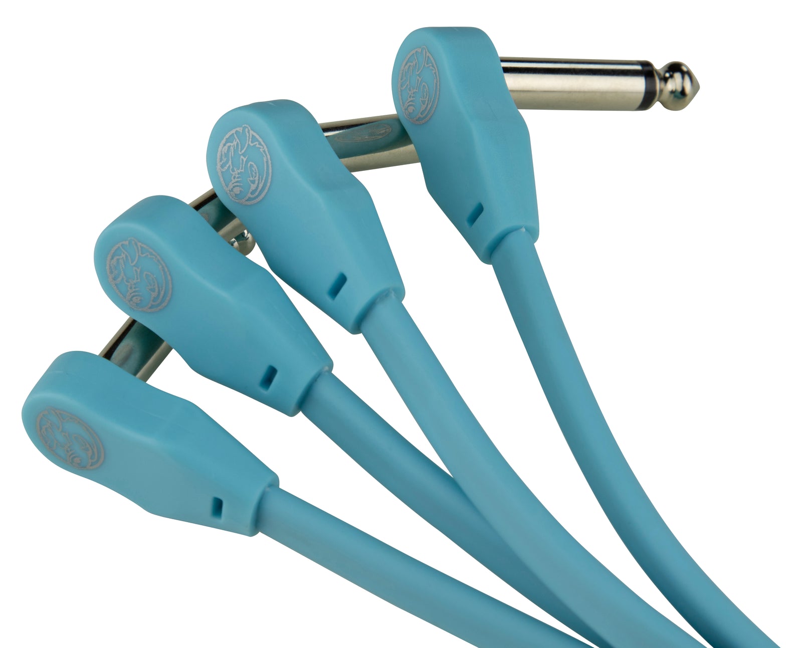 Pig Hog Lil Pigs 6in Low Profile Patch Cables - 4 pack, Daphne Blue