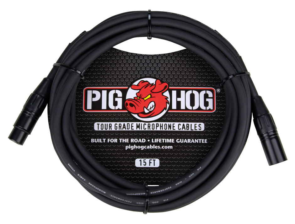 Pig Hog 8mm Mic Cable, 15ft XLR