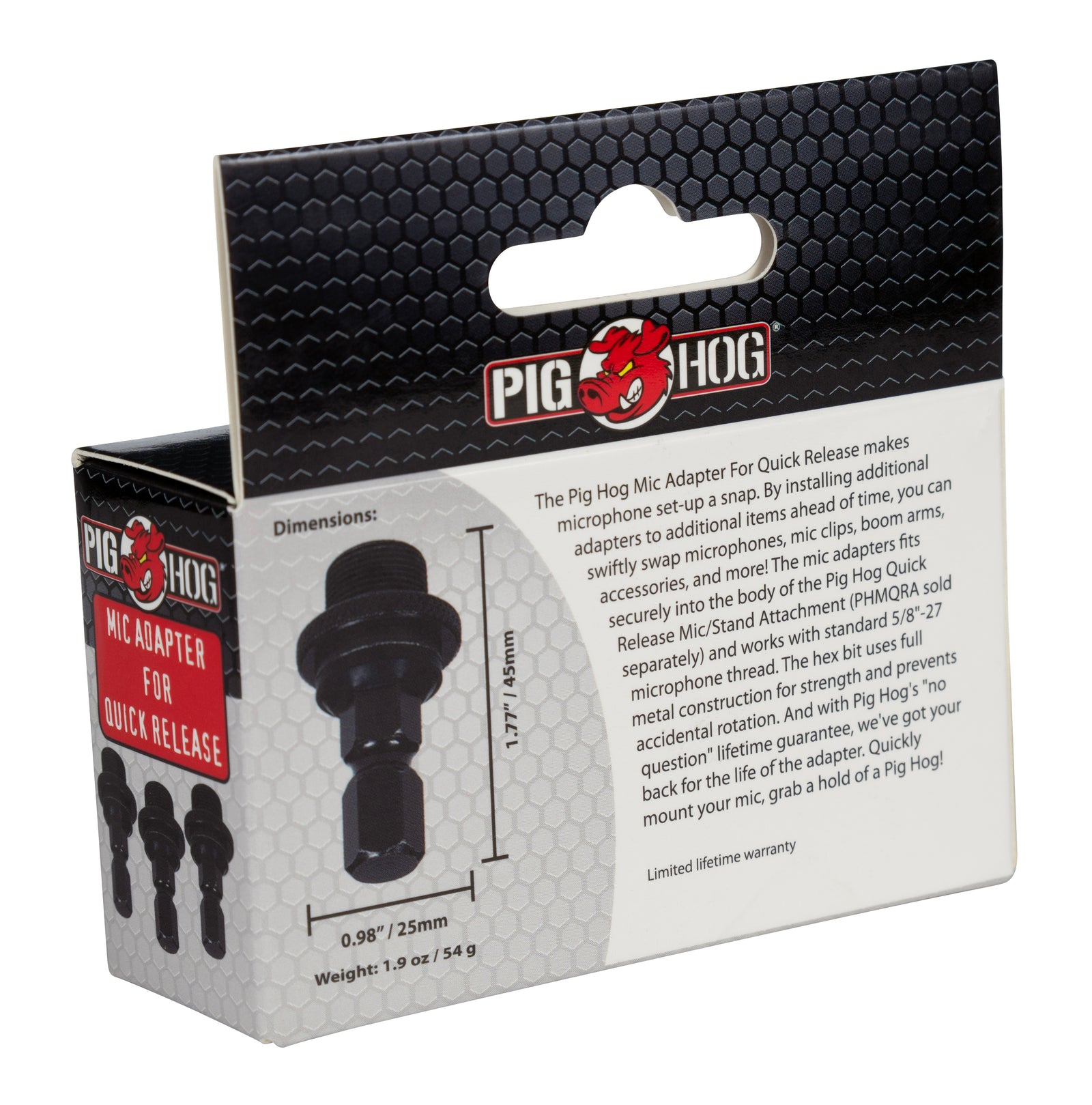 Pig Hog Mic Adapter For Quick Release 3pk (mic section only, does not include stand adapter)