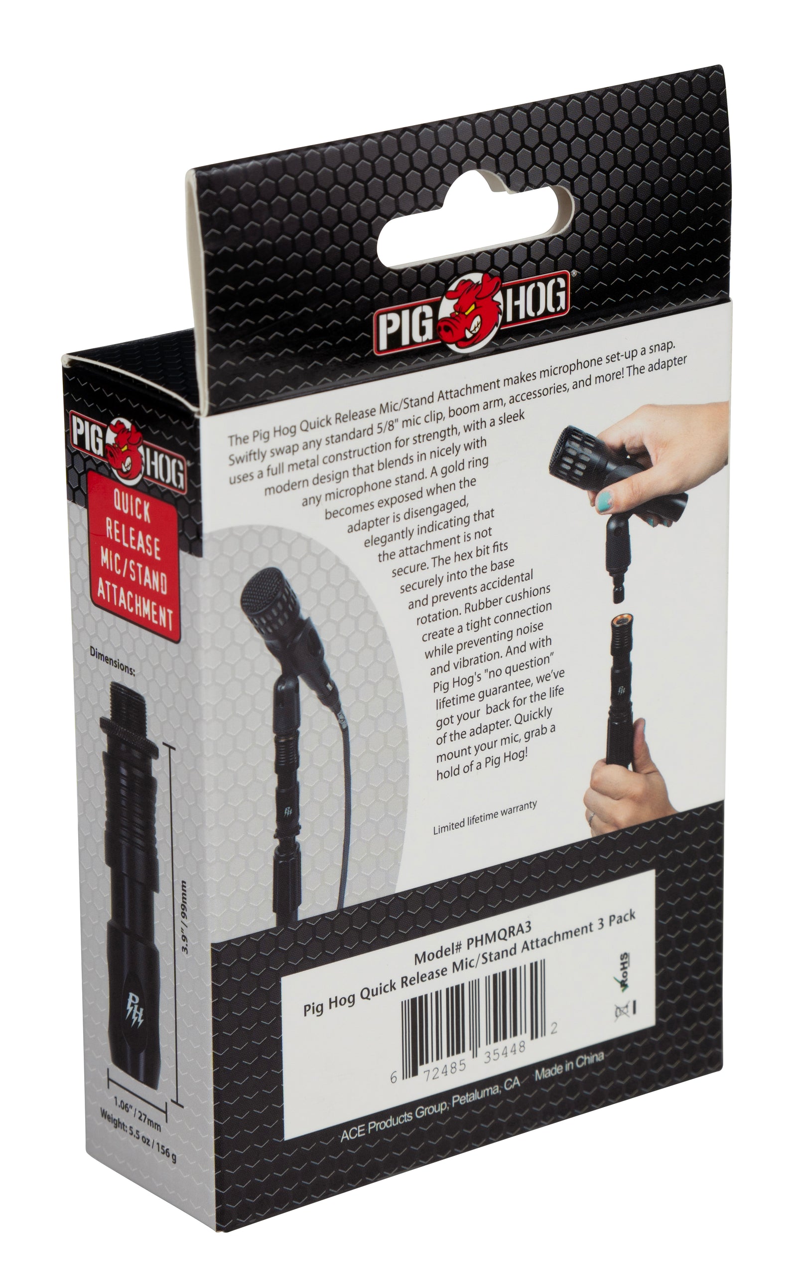 Pig Hog Quick Release Mic/Stand Attachment 3pk