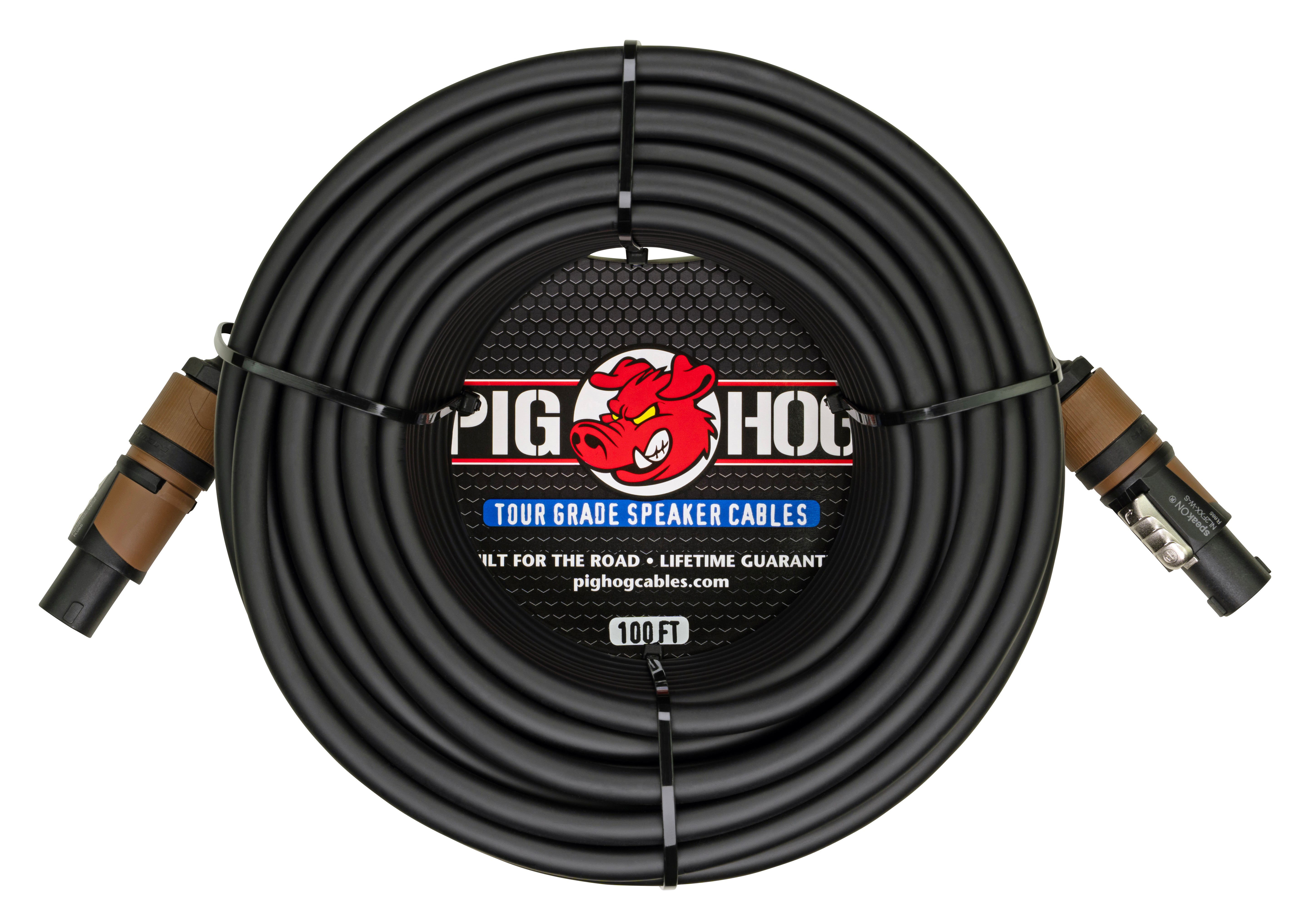 Pig Hog 100ft Speaker Cable, Speakon to Speakon