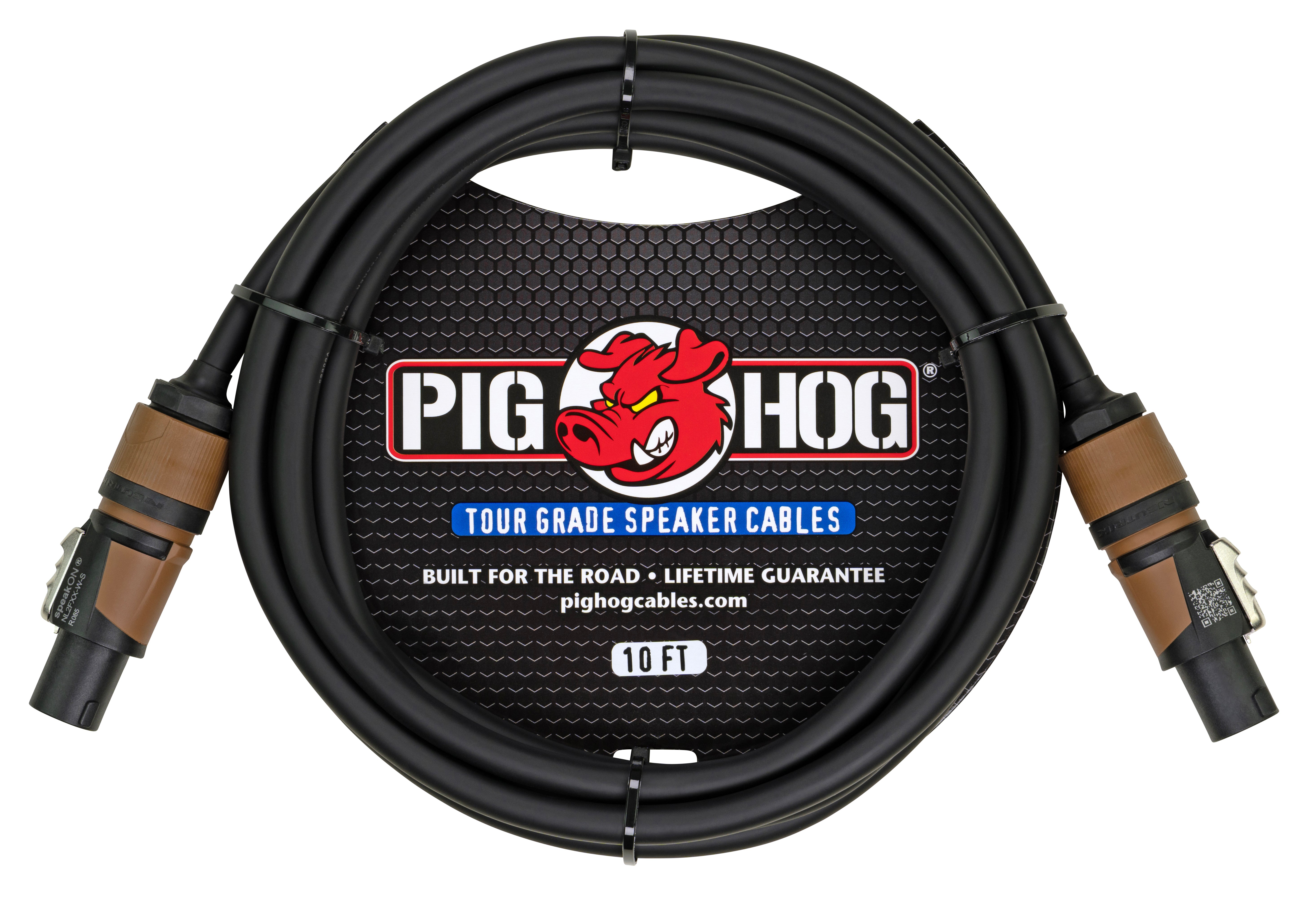 Pig Hog 10ft Speaker Cable, Speakon to Speakon