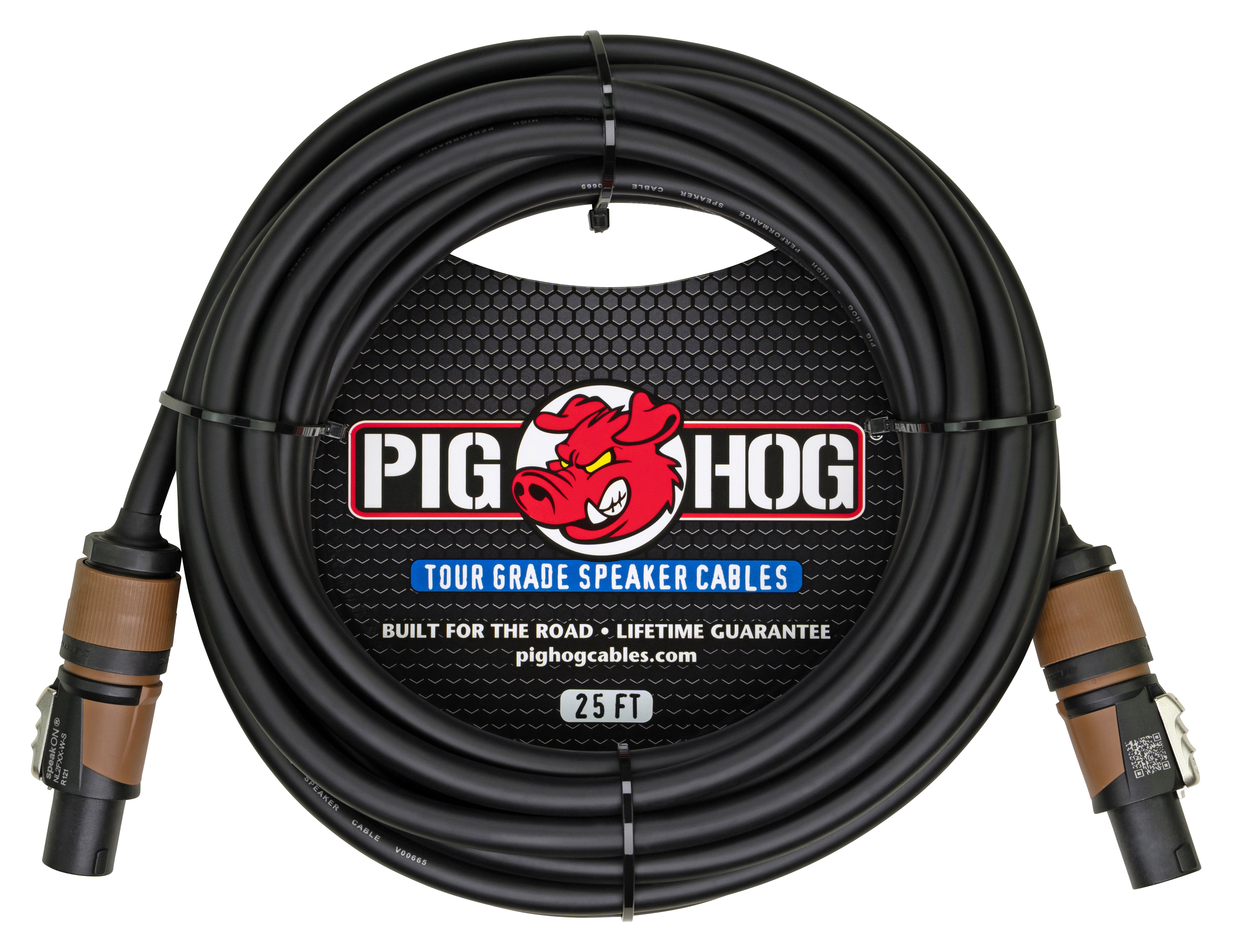 Pig Hog 25ft Speaker Cable, Speakon to Speakon