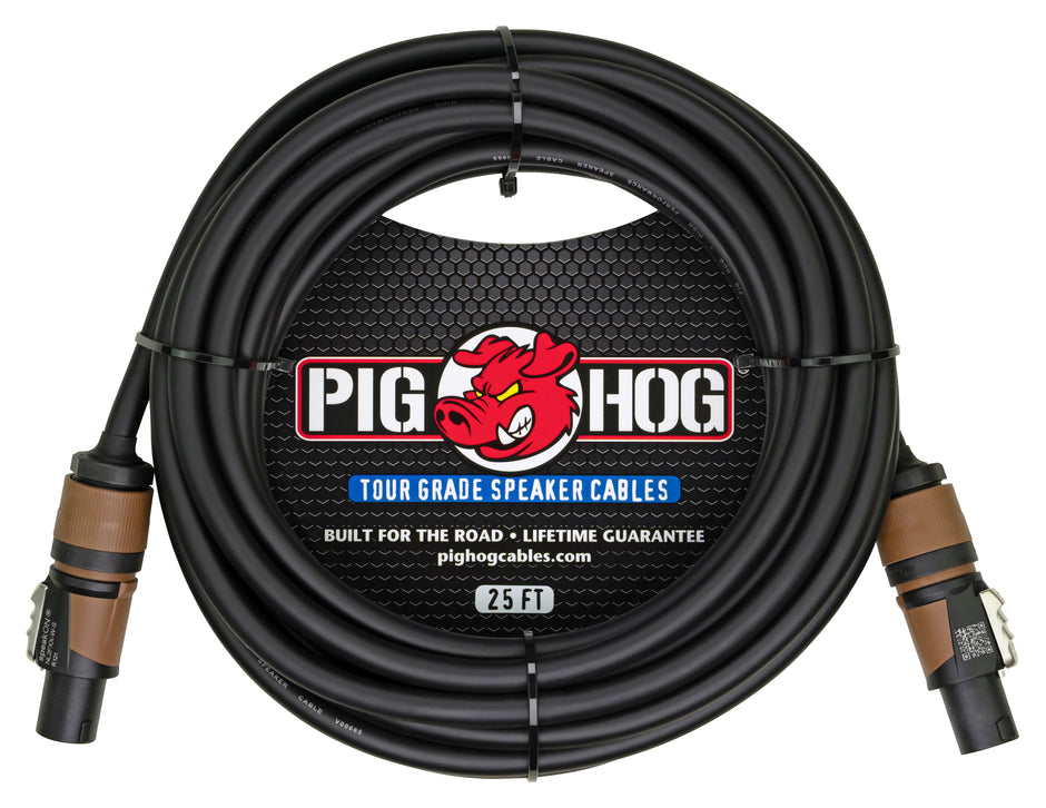 Pig Hog 25ft Speaker Cable, Speakon to Speakon