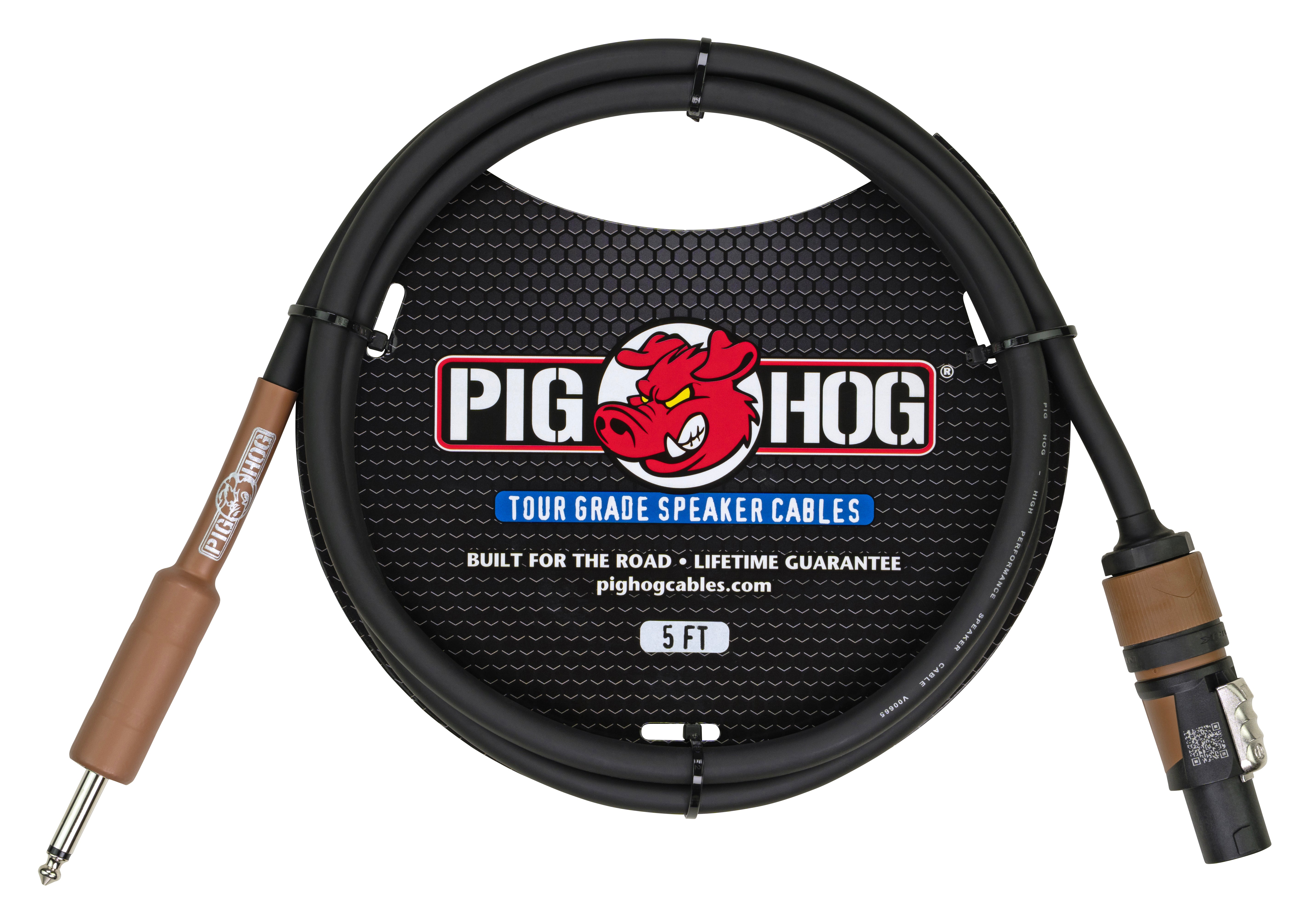 Pig Hog 5ft Speaker Cable, Speakon to 1/4"