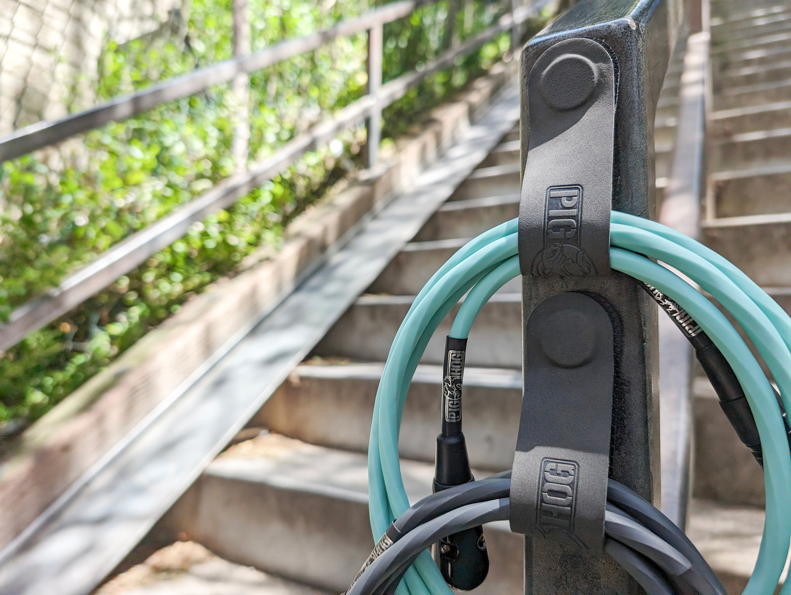 Pig Hog Hex Series Right Angle Mic Cable, 3ft - Seafoam Green