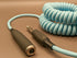 Hex Coiled Headphone Extension Cable, 1/4" - 15ft - Daphne Blue