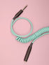 Hex Coiled Headphone Extension Cable, 1/4" - 15ft - Seafoam Green