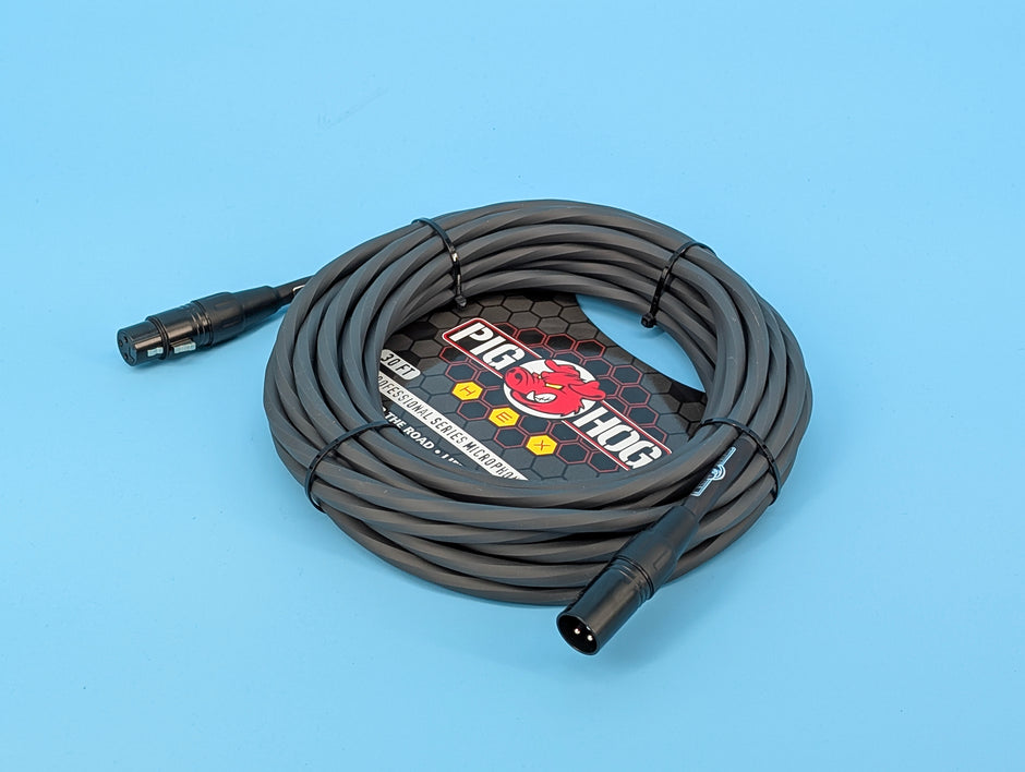 Pig Hog Hex Series Mic Cable, 30ft - Grey