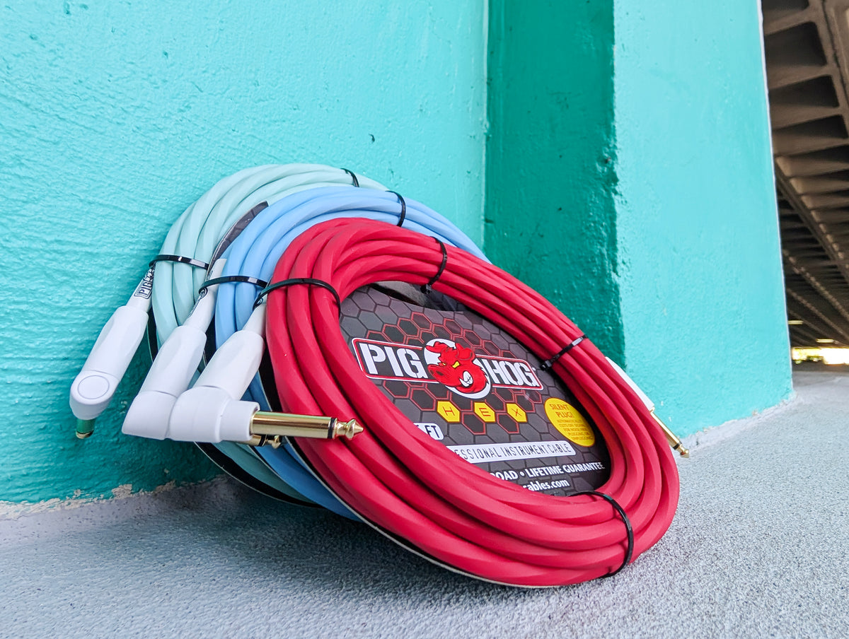 Hex Series Silent Cable 18.6 ft Candy Apple Red, Right Angle