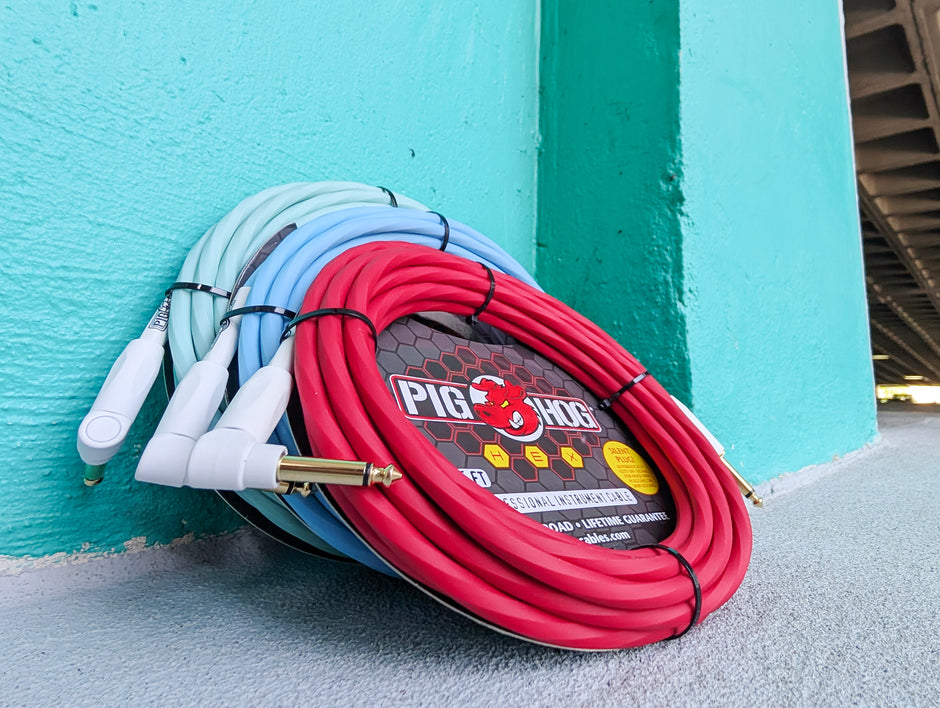 Hex Series Silent Cable 18.6 ft Candy Apple Red, Right Angle
