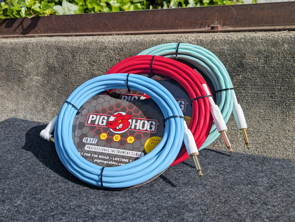 Hex Series Silent Cable 10 ft Daphne Blue, Right Angle