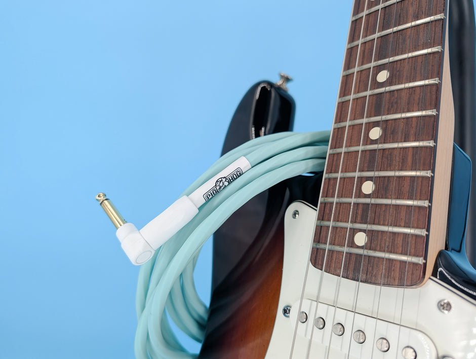 Hex Series Silent Cable 18.6 ft Seafoam Green, Right Angle
