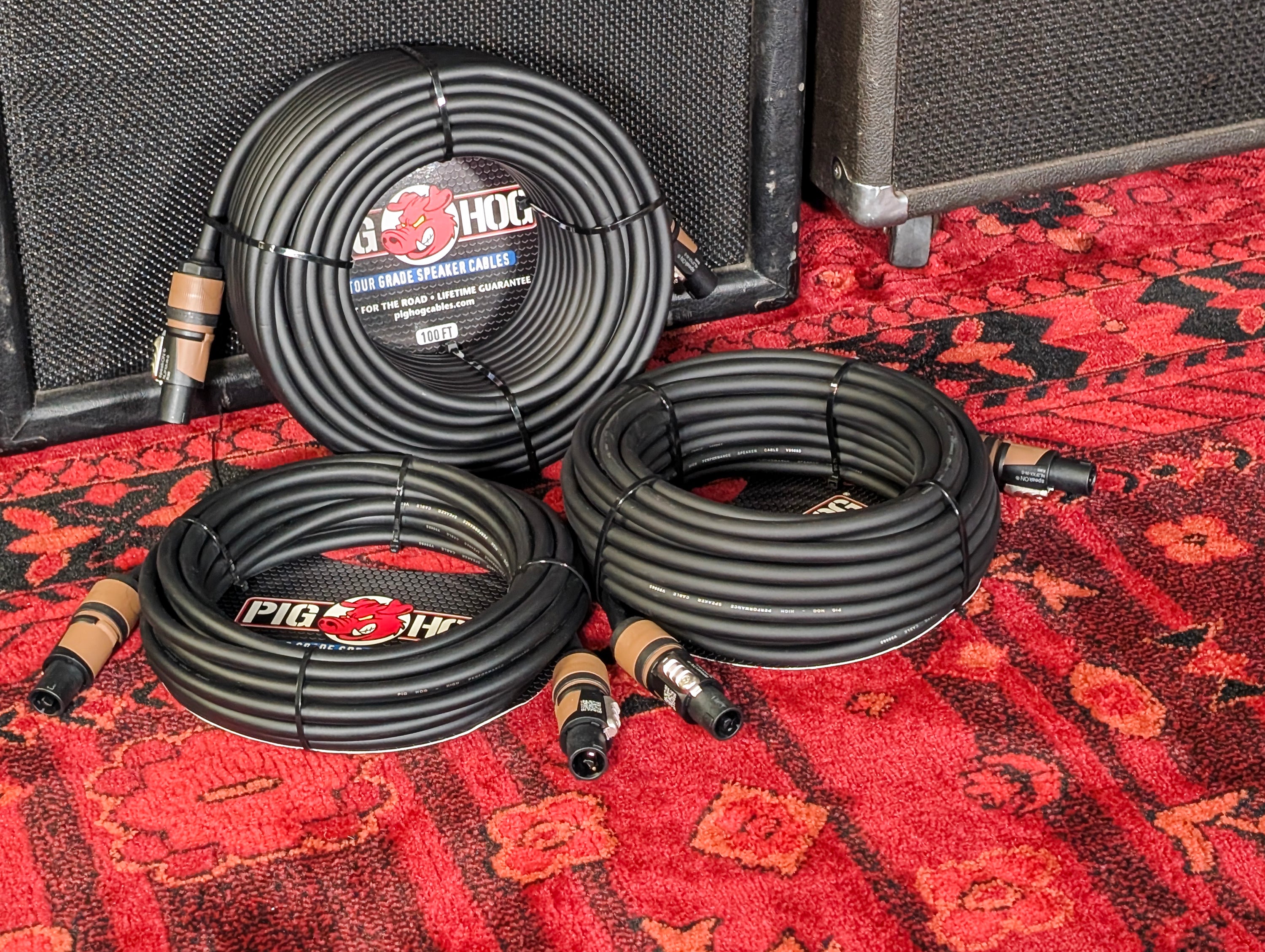 Pig Hog 50ft Speaker Cable, Speakon to Speakon