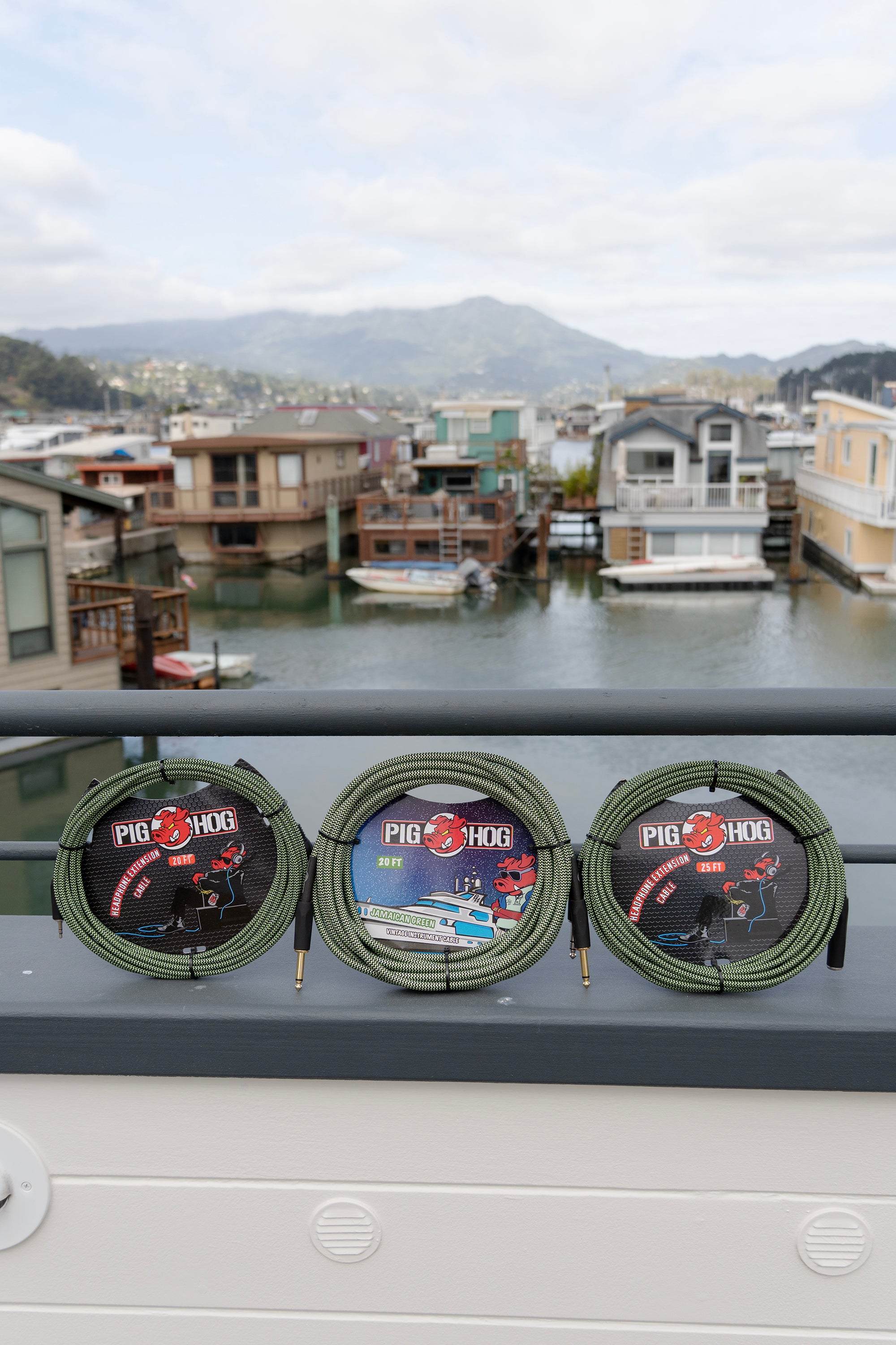 Pig Hog "Jamaican Green" Instrument Cable, 10ft Right Angle