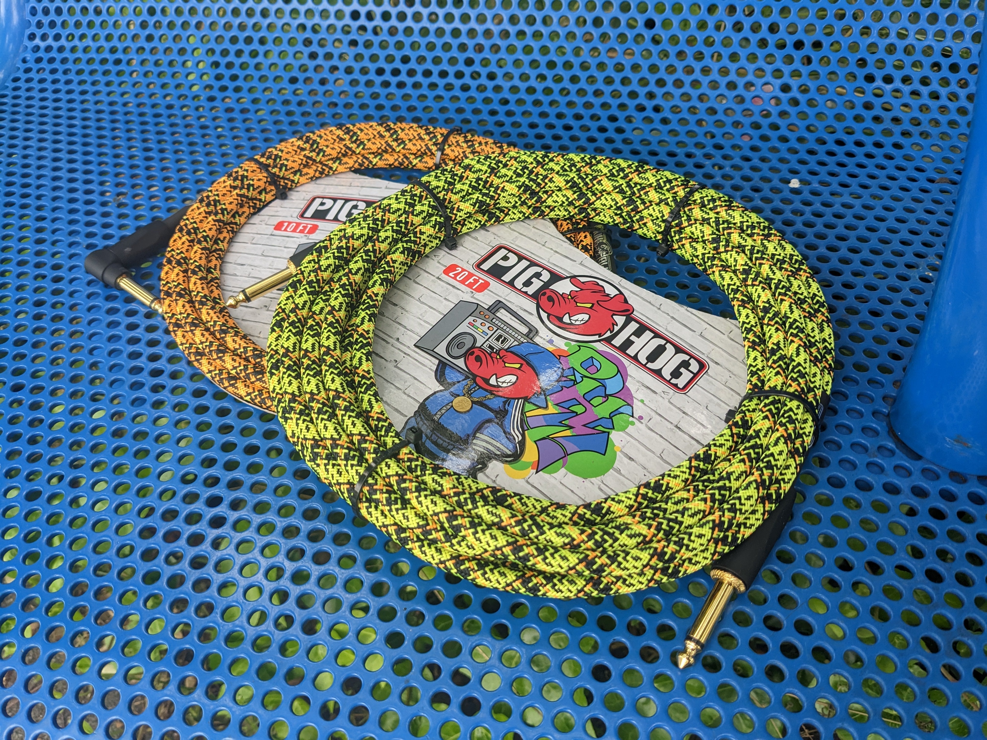 Pig Hog "Yellow Graffiti" Instrument Cable, 20ft Straight