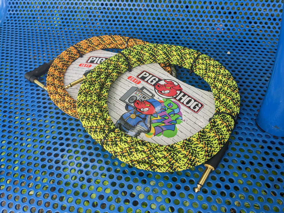 Pig Hog "Yellow Graffiti" Instrument Cable, 20ft Straight