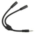 Pig Hog Solutions - 6" Y Cable, Stereo 3.5MM(M)-Dual 3.5mm (F)