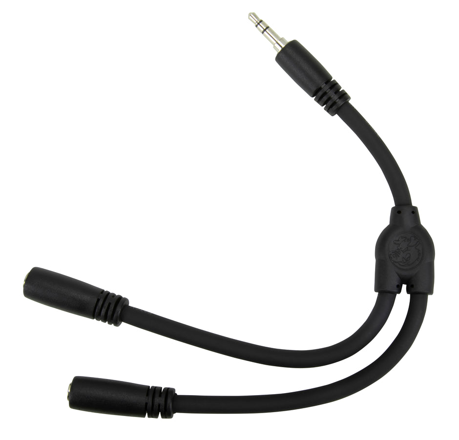 Pig Hog Solutions - 6" Y Cable, Stereo 3.5MM(M)-Dual 3.5mm (F)