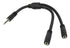 Pig Hog Solutions - 6" Y Cable, Stereo 3.5MM(M)-Dual 3.5mm (F)