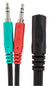 PH 6" Gaming Headset adapter, 3.5mm TRRS (F) to dual 3.5mm TRS (M)