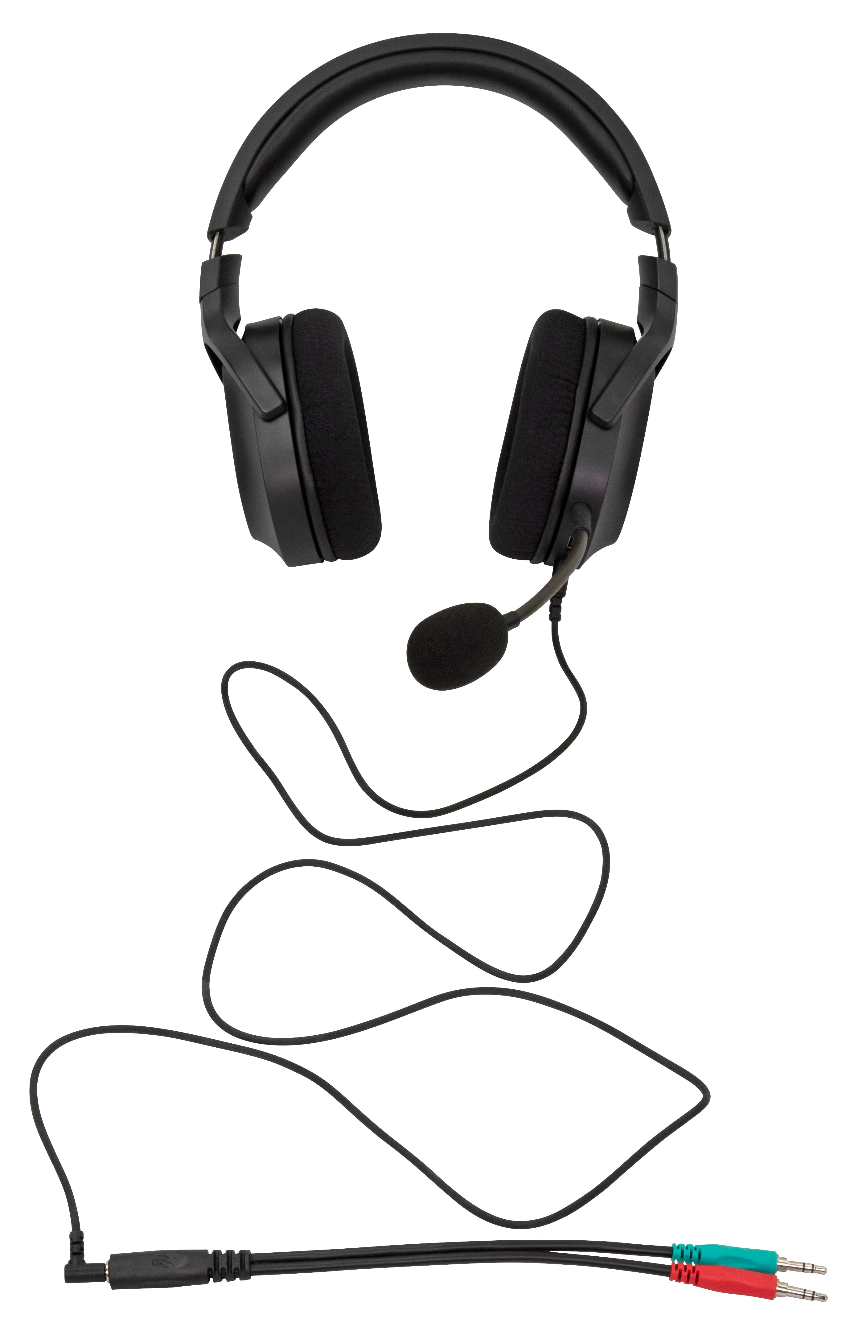PH 6" Gaming Headset adapter, 3.5mm TRRS (F) to dual 3.5mm TRS (M)